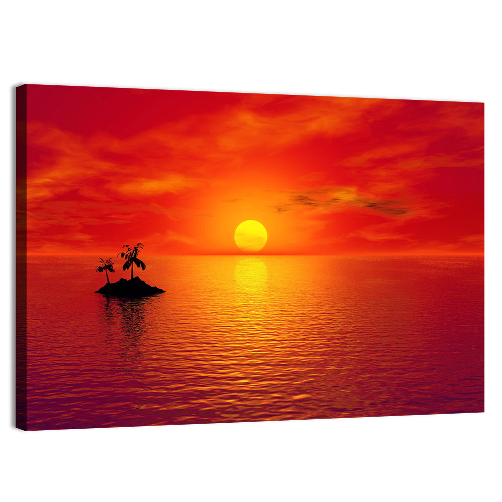 Coconut Island Sunset Wall Art, canvas print, landscape