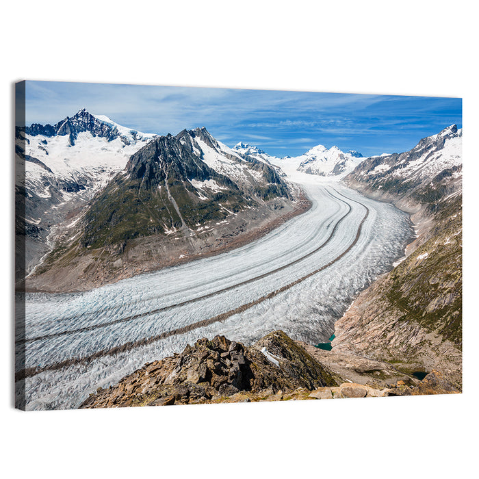 Aletsch Glacier Valley Wall Art as a canvas print