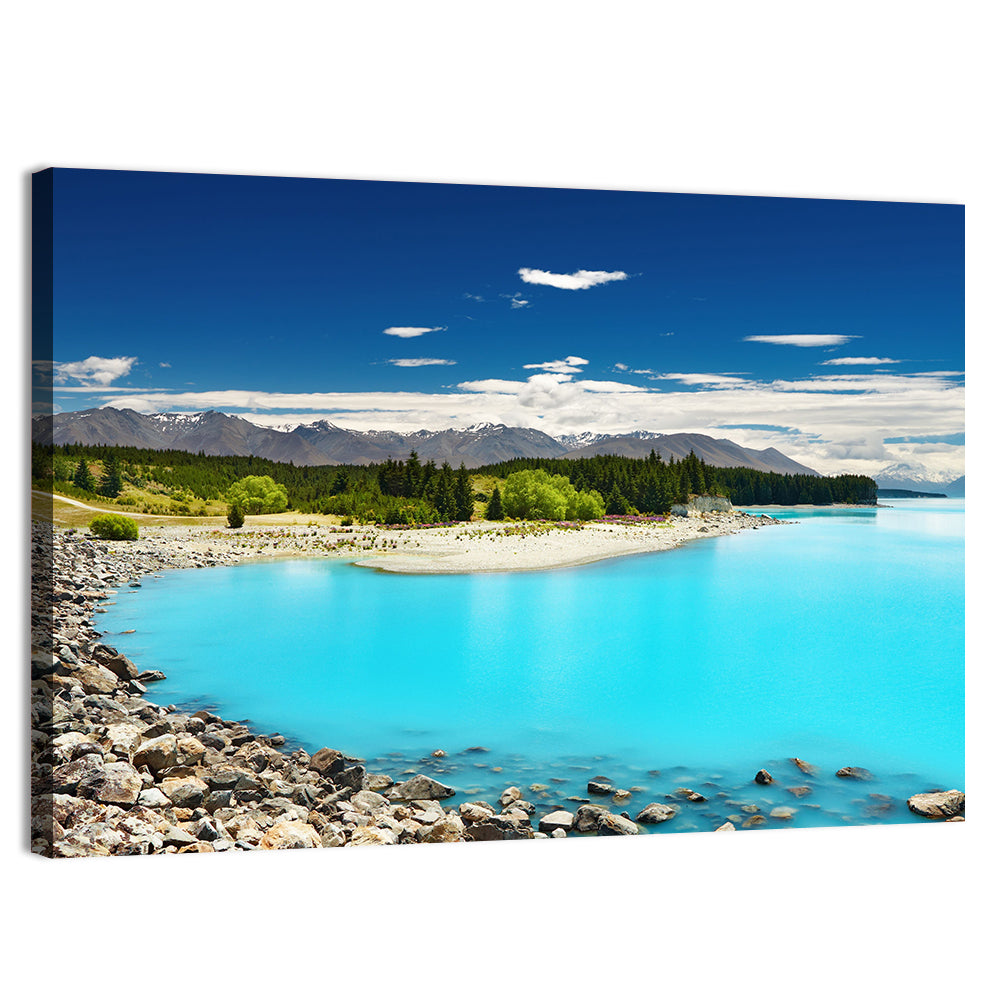 Lake Pukaki Turquoise Vista Wall Art, canvas print, landscape