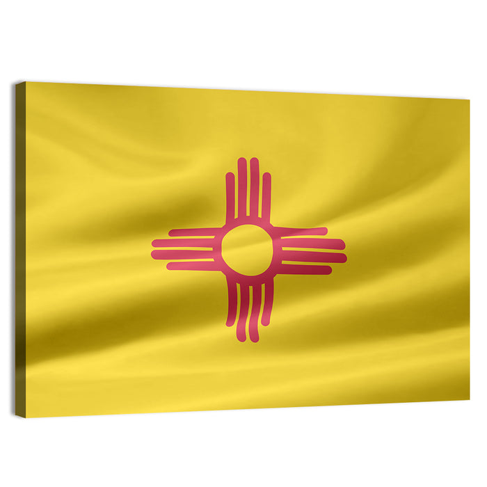 New Mexico Flag with Zia Symbol Wall Art as a canvas print