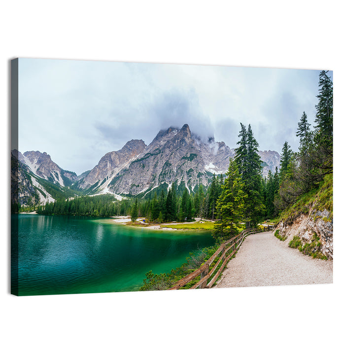 Lago Di Braies, Dolomites Wall Art as a canvas print