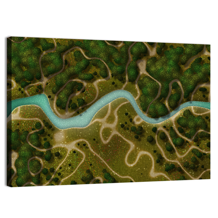 Birds-eye River Trail Wall Art as a canvas print