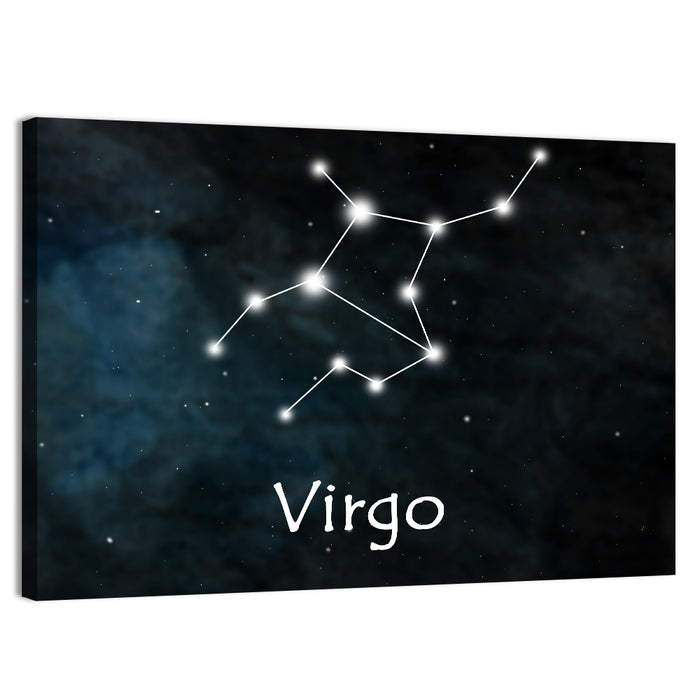Virgo Constellation Diagram Wall Art as a canvas print