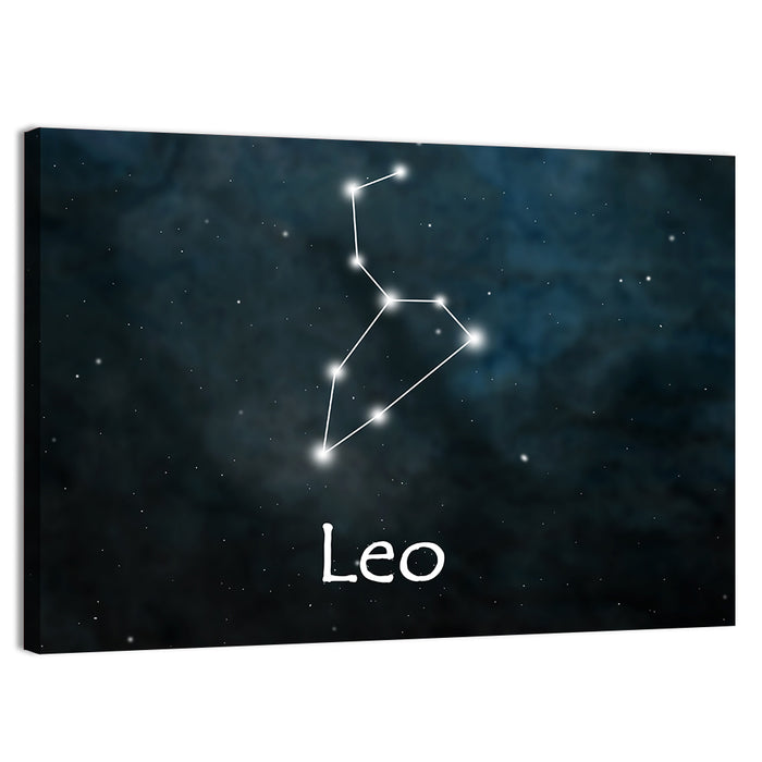 Leo Zodiac Constellation Wall Art as a canvas print