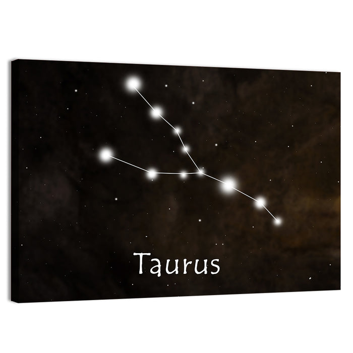 Taurus Constellation Chart Wall Art as a canvas print