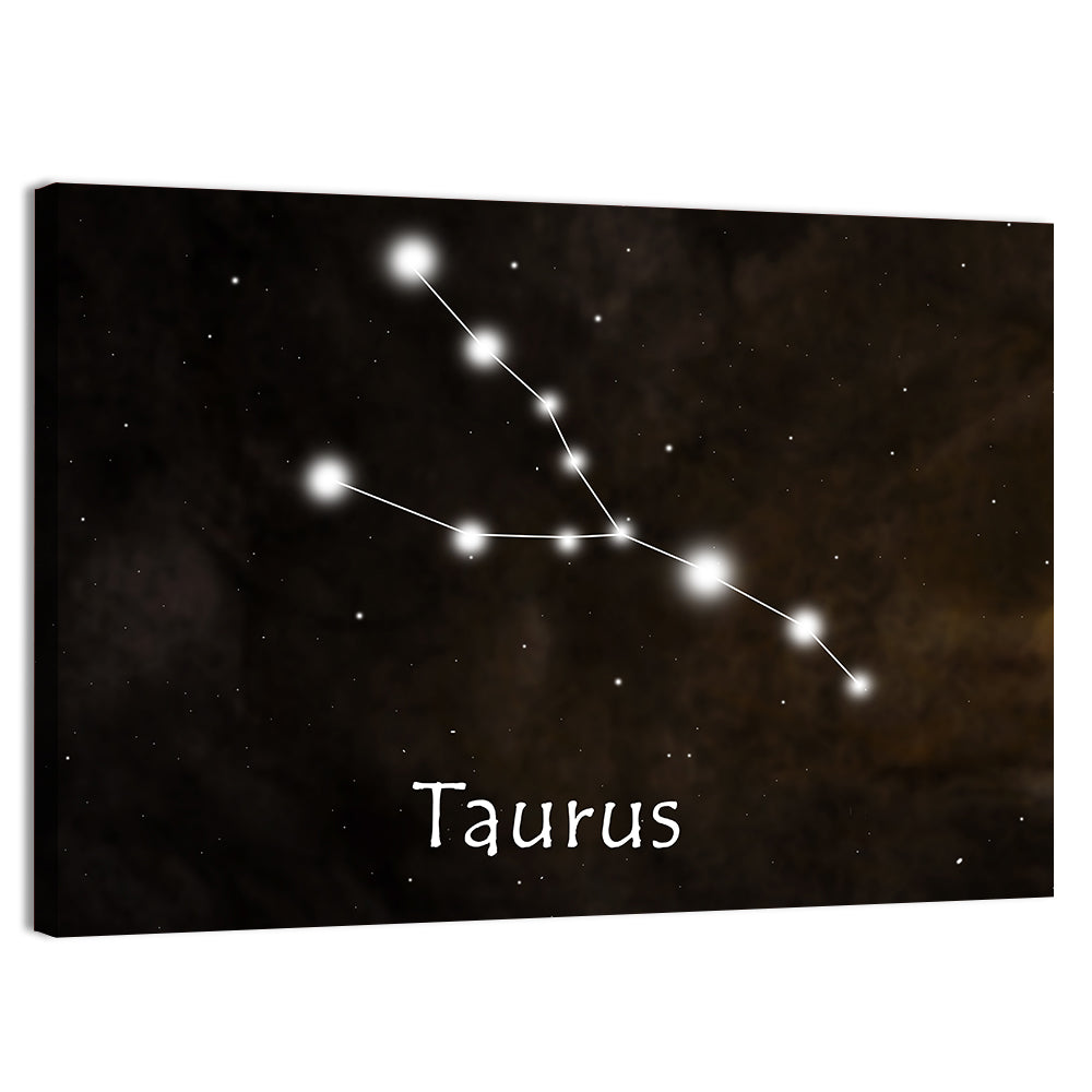 Taurus Constellation Chart Wall Art, canvas print, landscape