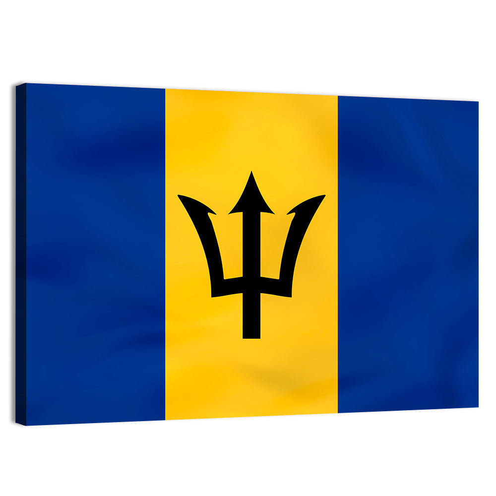 Barbados National Flag Wall Art, canvas print, landscape