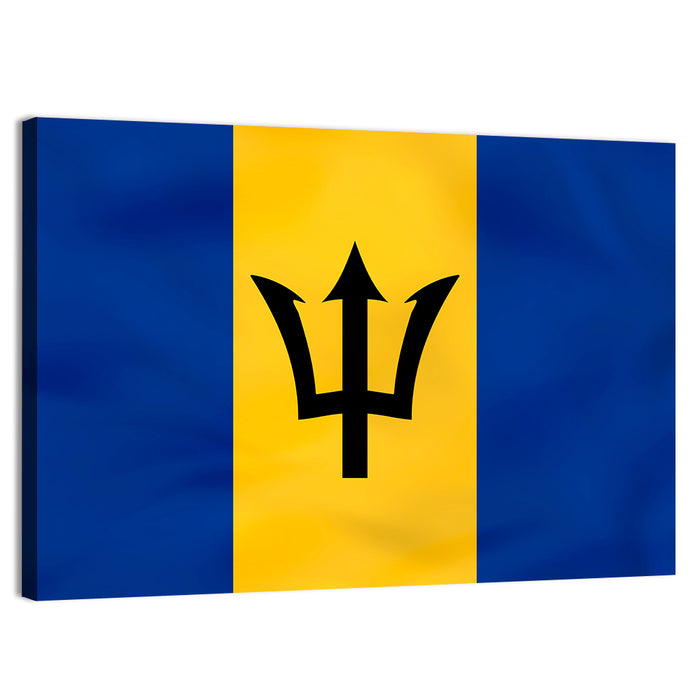 Barbados National Flag Wall Art as a canvas print