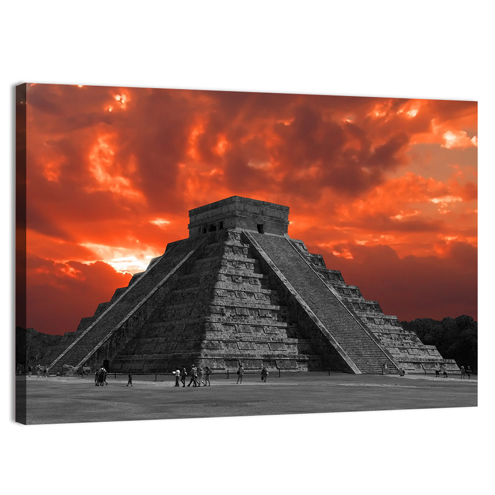 El Castillo Chichen Itza Wall Art, canvas print, landscape