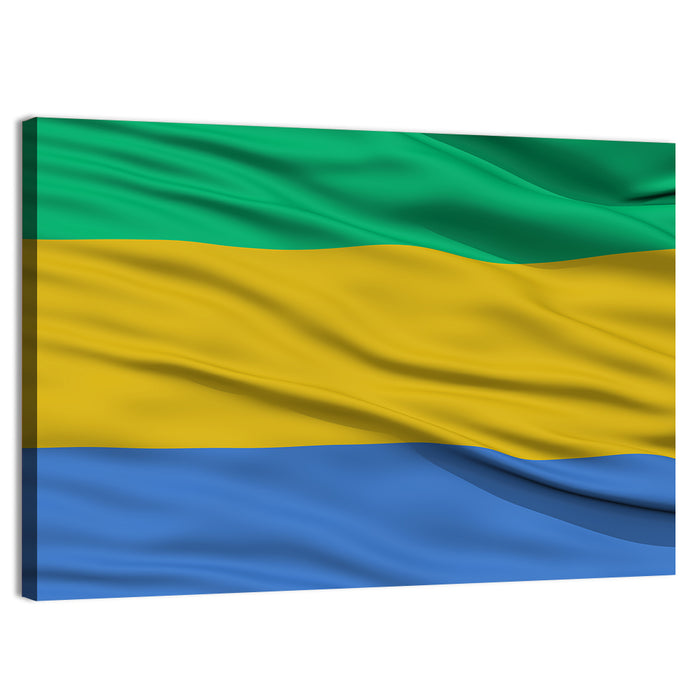 Gabon National Flag Wall Art as a canvas print