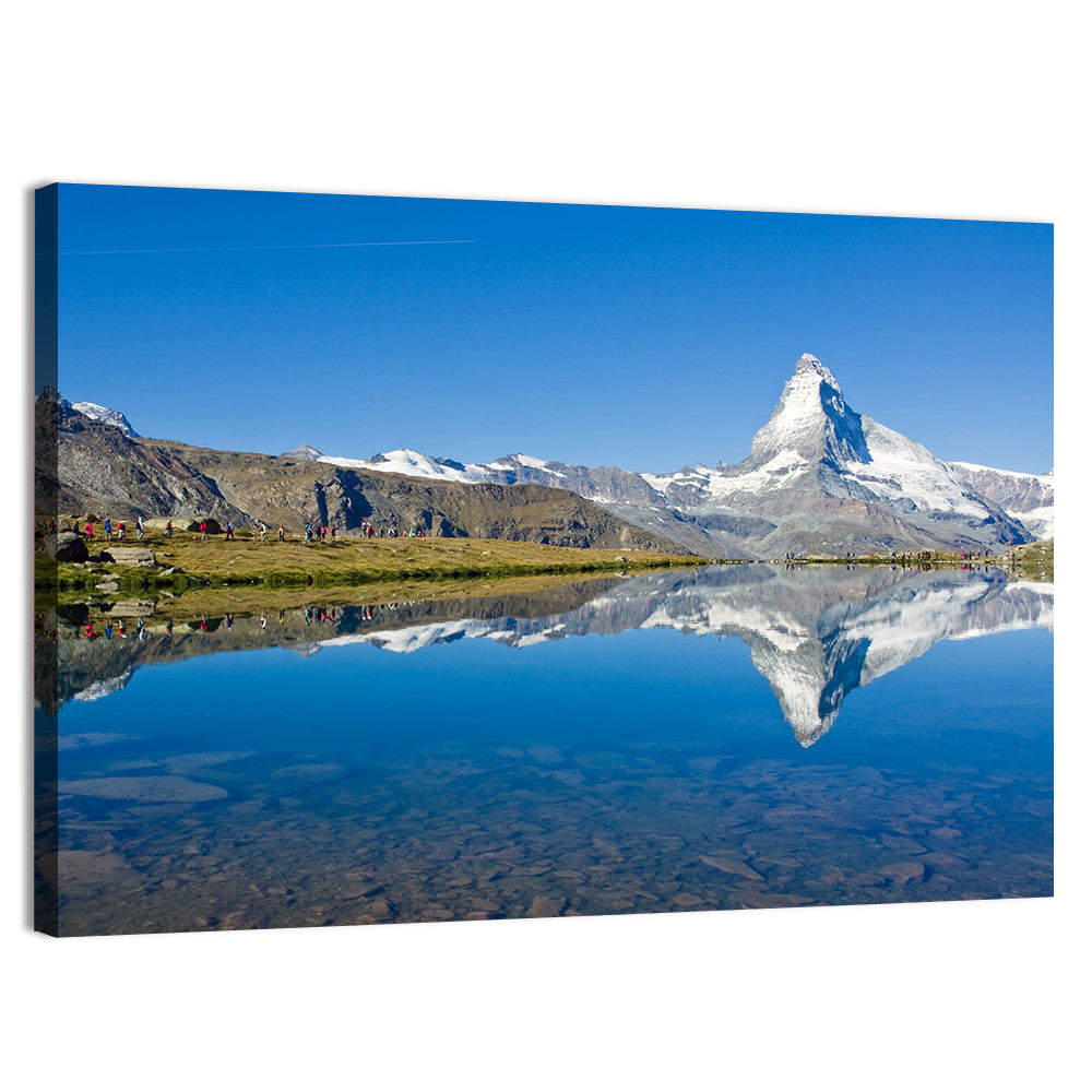 Matterhorn Lake Reflection Wall Art, canvas print, landscape