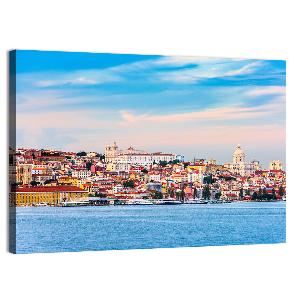 Lisbon Skyline On Tagus River Wall Art