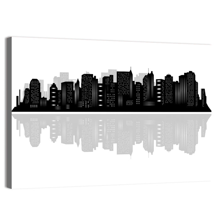 New York Skyline Silhouette Wall Art as a canvas print