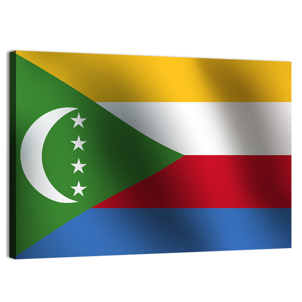 Comoros National Flag Wall Art, canvas print, landscape