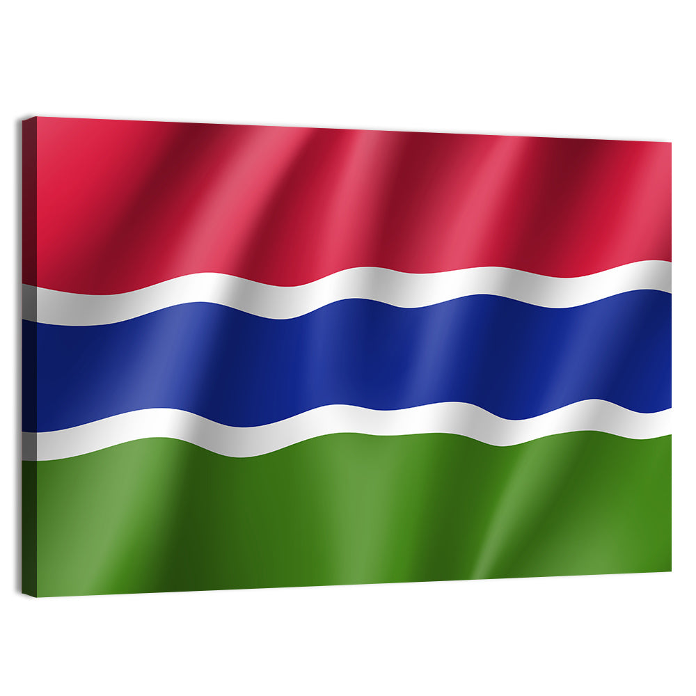 Gambia National Flag Wall Art, canvas print, landscape