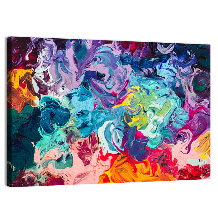 Vibrant Acrylic Swirls Wall Art as a canvas print