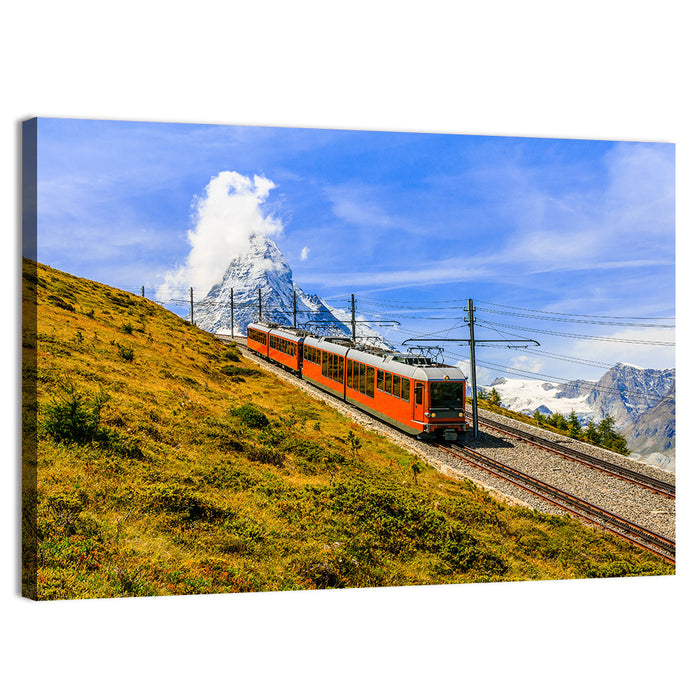 Gornergrat Railway at Zermatt Wall Art as a canvas print