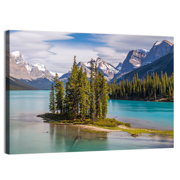 Spirit Island at Maligne Lake Wall Art as a canvas print