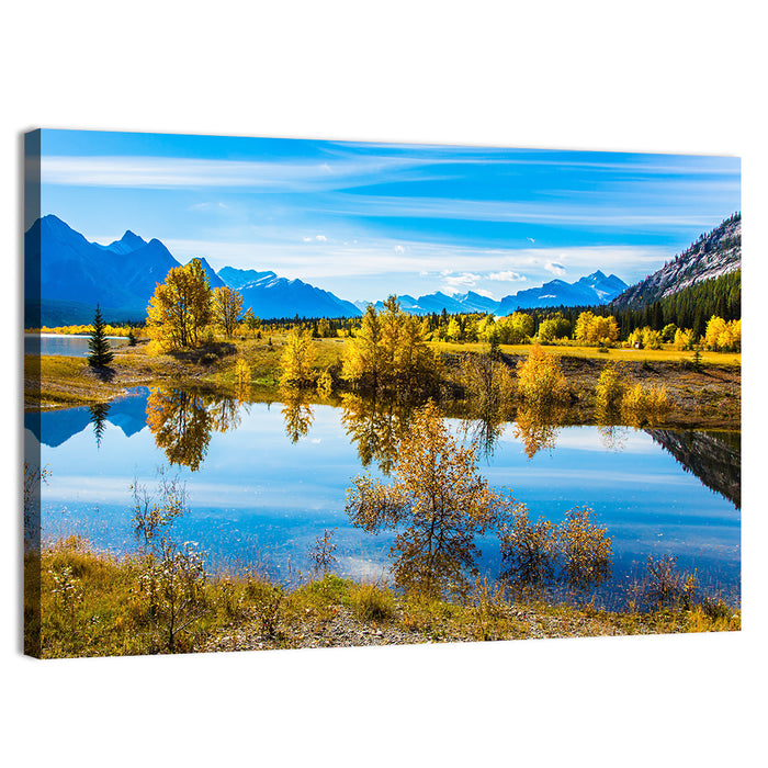 Abraham Lake Reflection, Canadian Rockies Wall Art as a canvas print