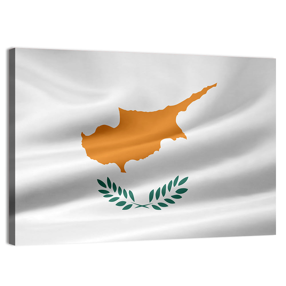 Cyprus Flag Emblem Wall Art, canvas print, landscape