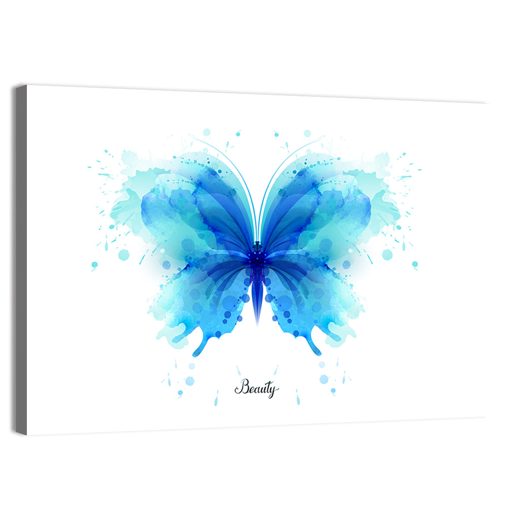 Translucent Blue Butterfly Wall Art, canvas print, landscape