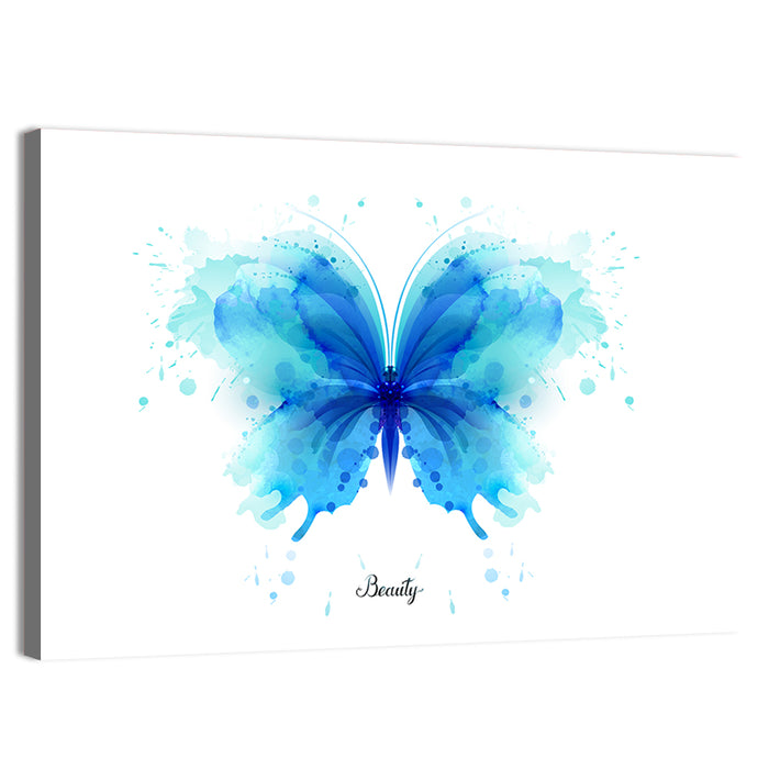 Translucent Blue Butterfly Wall Art as a canvas print