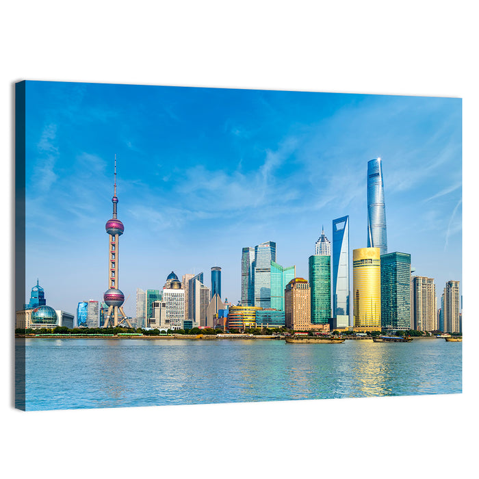 Lujiazui Skyline Shanghai Wall Art as a canvas print
