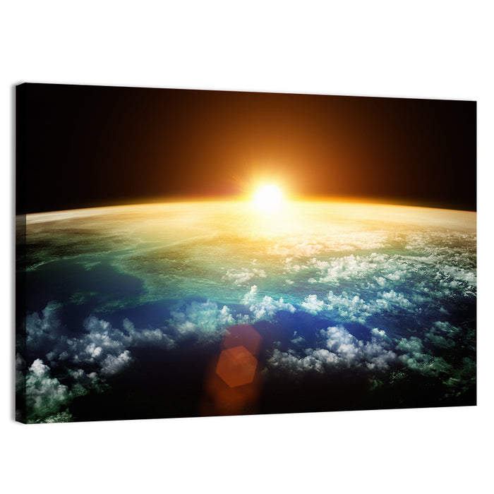 Earth at Sunrise from Orbit Wall Art as a canvas print