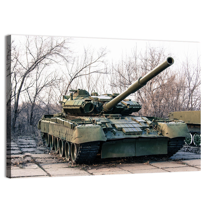 Olive Green Military Tank Wall Art as a canvas print