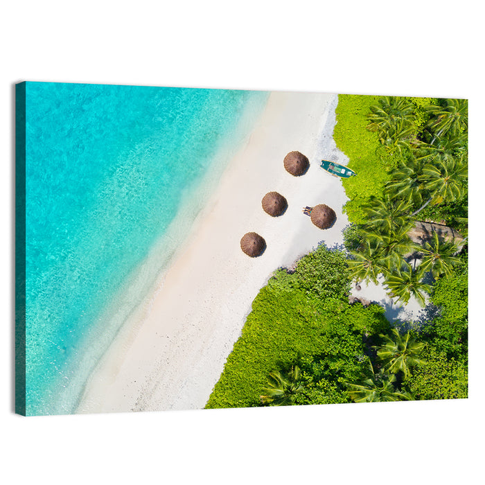 Maldives Aerial Beach View Wall Art as a canvas print