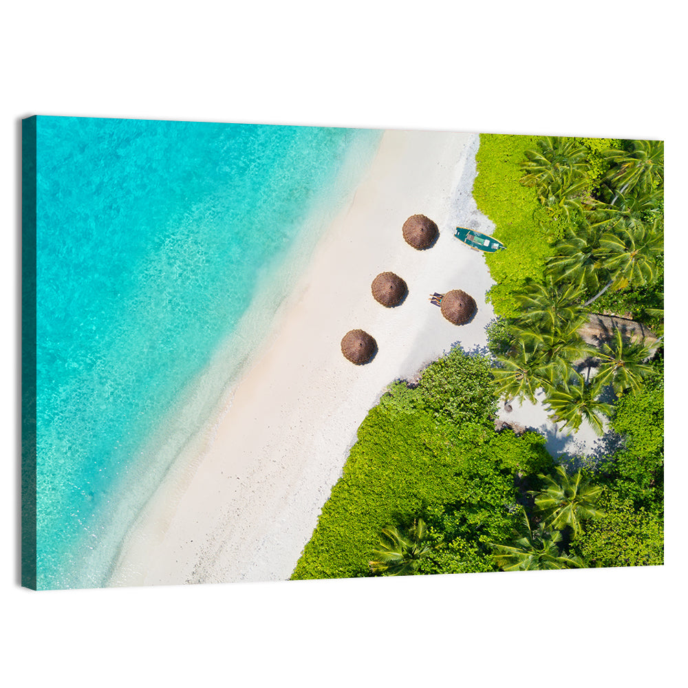 Maldives Aerial Beach View Wall Art, canvas print, landscape