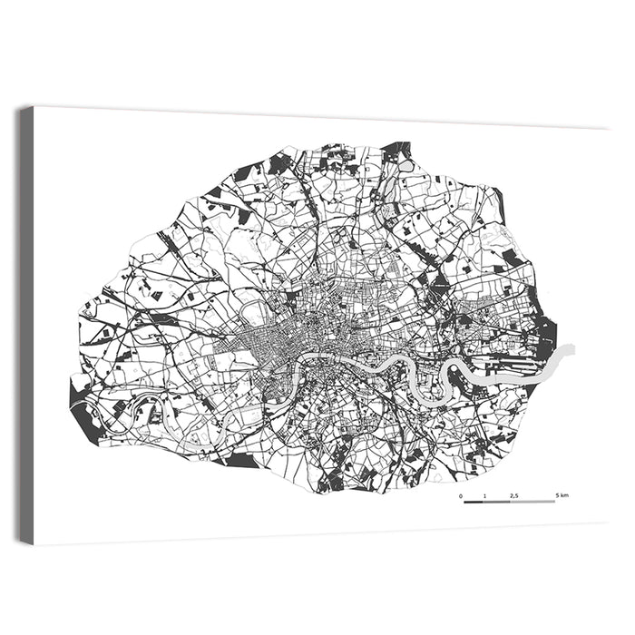 London City Map Wall Art as a canvas print