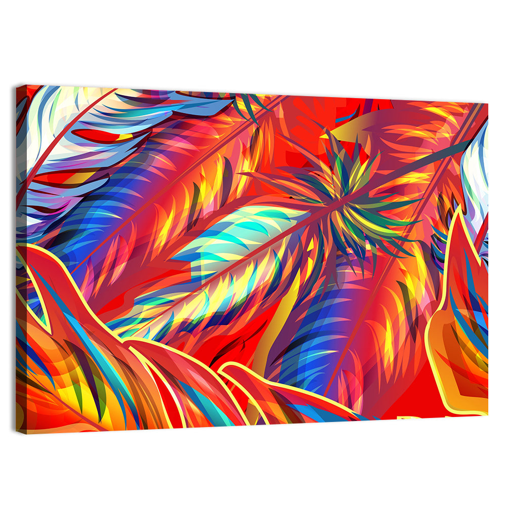 Layered Exotic Feathers Wall Art, canvas print, landscape