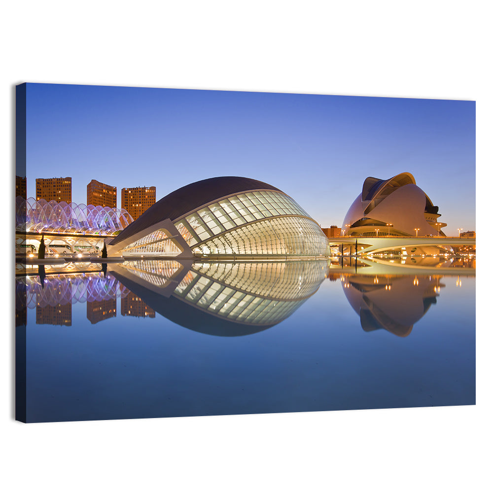 Valencia City of Arts and Sciences, Twilight Wall Art, canvas print, landscape