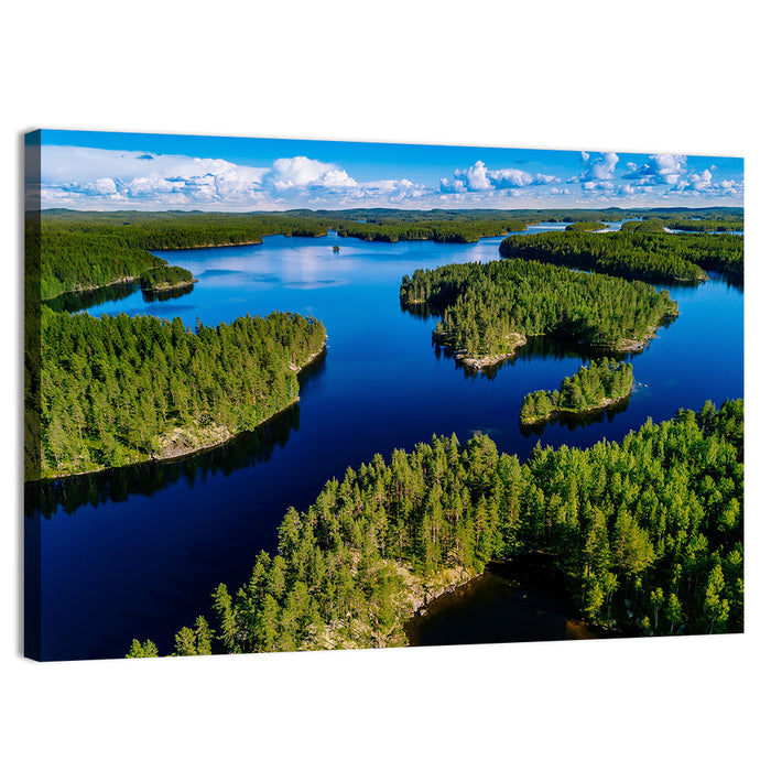 Blue Lakes and Green Forests, Finland Wall Art as a canvas print