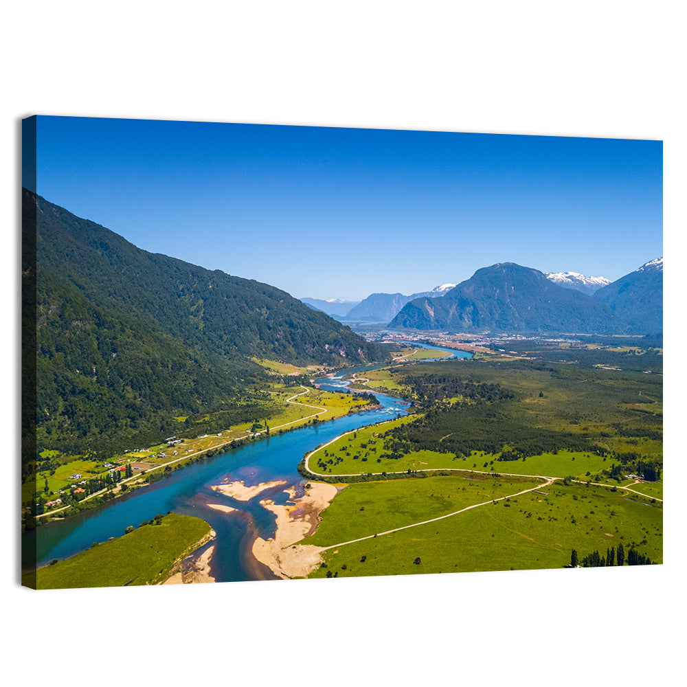 Puerto Aysen River Valley Wall Art, canvas print, landscape