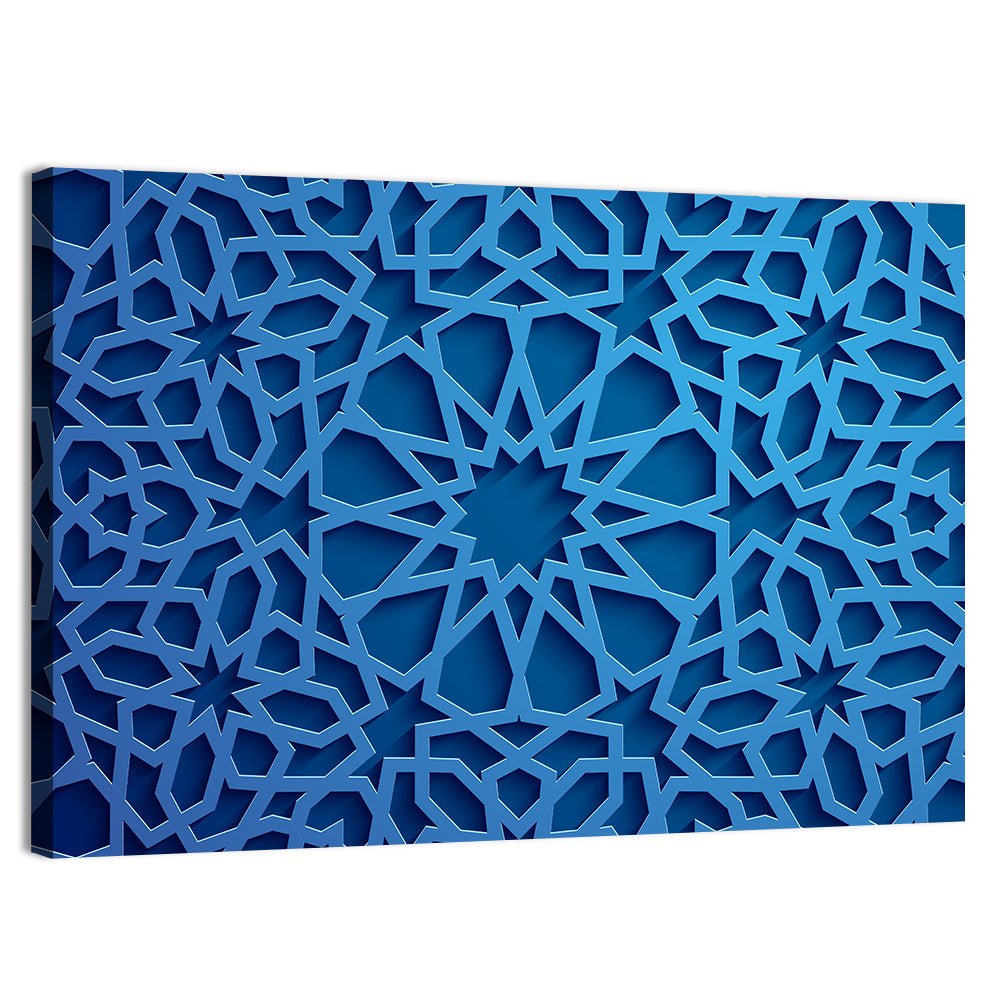 Islamic Geometric Tile Ornament Wall Art, canvas print, landscape