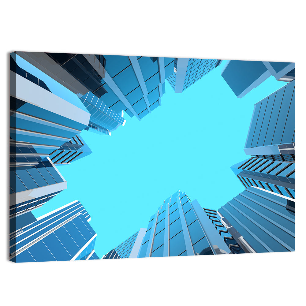 Modern Glass Skyscrapers Wall Art, canvas print, landscape