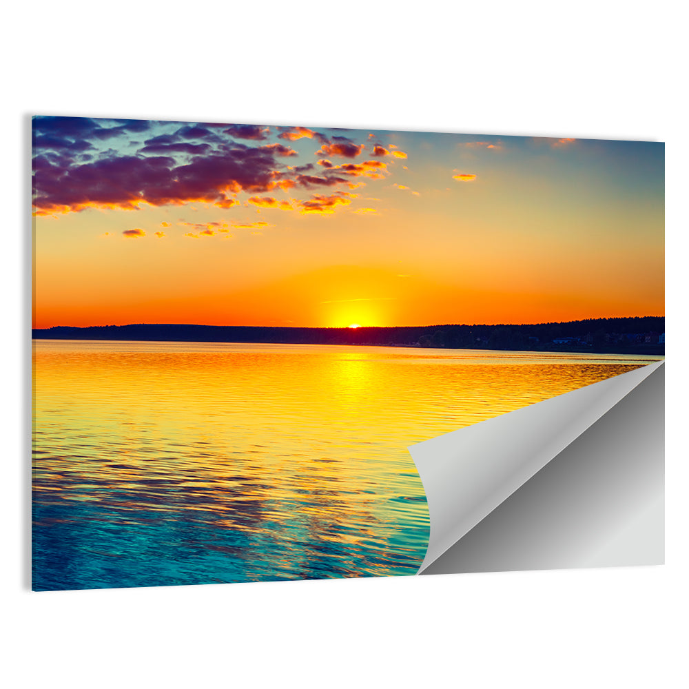 Sunset Over The Lake In Russia Wall Art