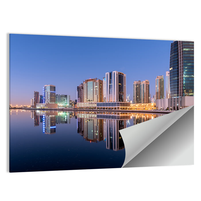 Dubai Marina Skyline at Dusk Wall Art as a poster print