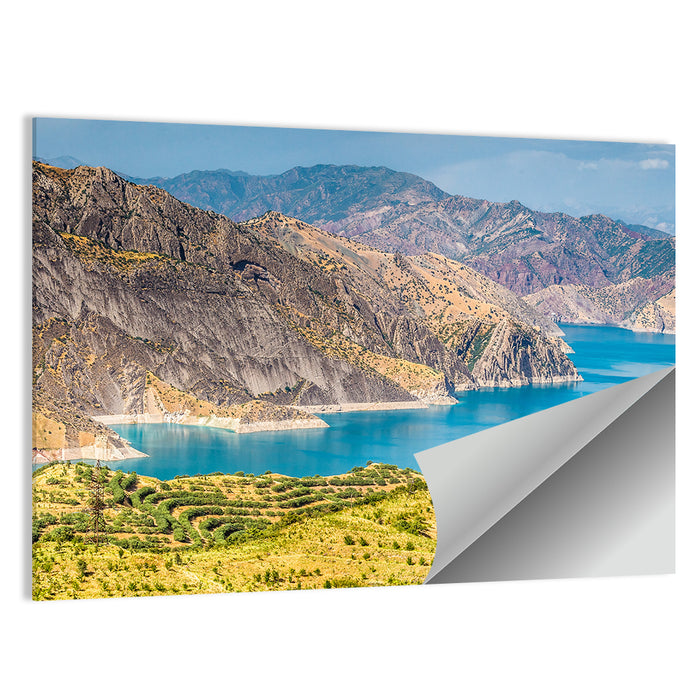 Nurek Reservoir, Tajikistan Wall Art as a poster print
