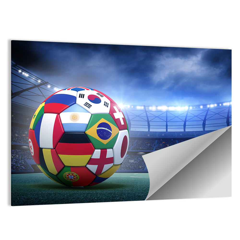 Soccer Ball In Stadium Wall Art