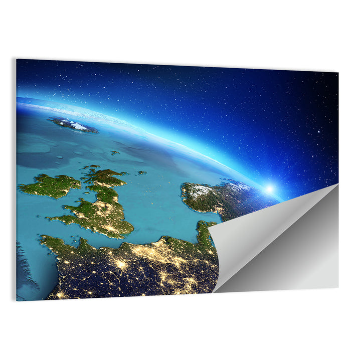 Sunrise Over Europe from Orbit Wall Art as a poster print