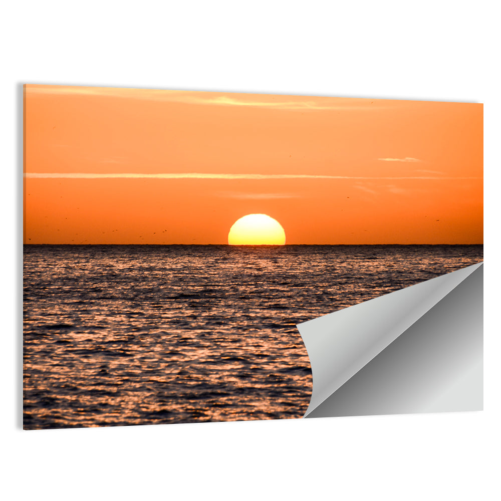 Sun Setting In The Sea Wall Art