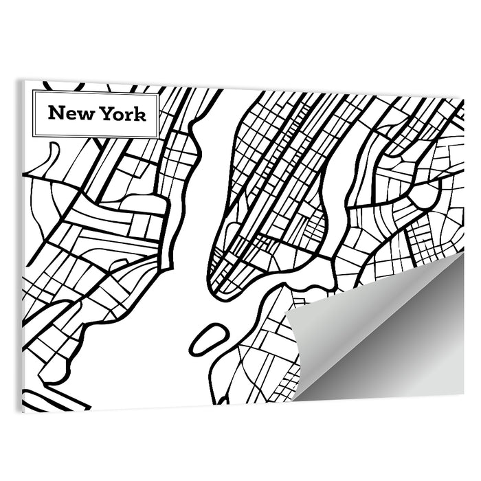 New York City Map, Manhattan Wall Art as a poster print