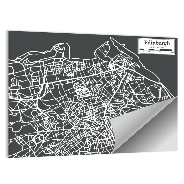 Edinburgh Minimalist City Map Wall Art as a poster print