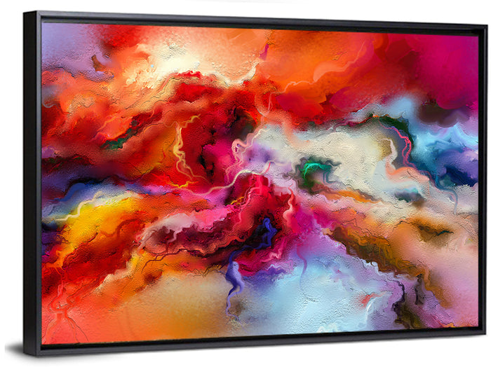 Vibrant Swirl Oil Painting Wall Art as a framed canvas