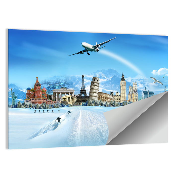 Global Landmarks Collage Wall Art as a poster print