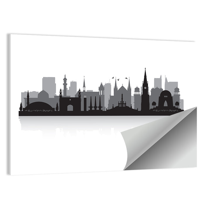 Karachi Skyline Silhouette Wall Art as a poster print