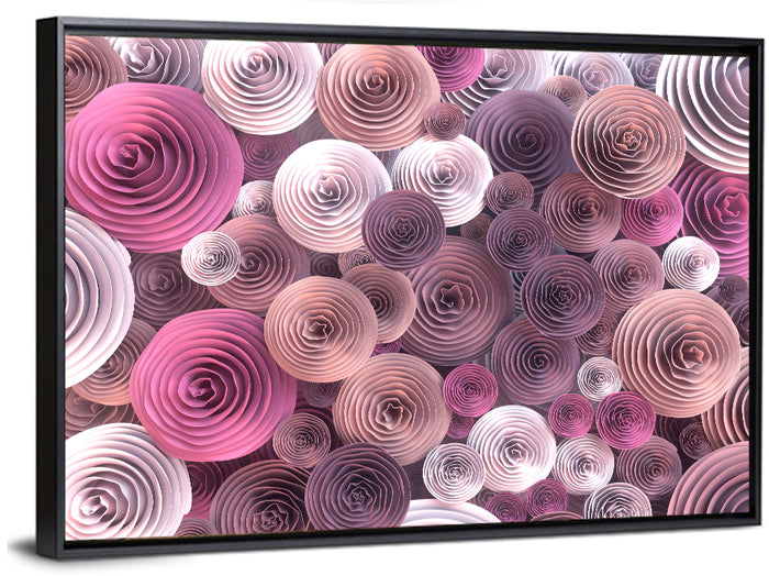 Quilled Paper Roses Wall Art as a framed canvas